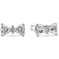 Pandora Silver White Crystal Bow Stud Earrings
