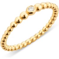 Argento Gold Beaded Crystal Bezel Ring - 56