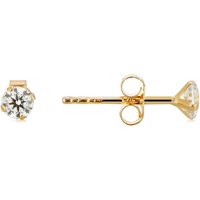 Argento 9ct Solid Gold 3mm Crystal Claw Studs - Gold