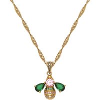Amelia Scott Gold Beatrice Bee Green Pink Necklace - Gold