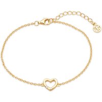 Argento Gold Crystal Heart Bracelet - Gold