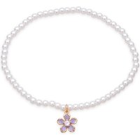 August Woods Gold Lilac Floral Pearl Bracelet - Gold