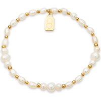 Over and Over Gold Stainless Steel Multi Pearl Bracelet - Gold