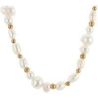 Over and Over Gold Stainless Steel Multi Pearl Necklace - Gold