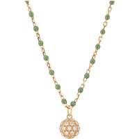Argento Gold Green Beaded Ball Statement Necklace