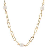Argento Gold Multi Pearl Chain Statement Necklace - Gold