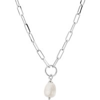 Argento Silver Single Pearl Chain Necklace