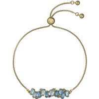 Ted Baker Gold Clarrie Blue Crystal Cluster Adjustable Slide Bracelet - Gold