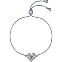 Ted Baker Silver Cherise Crystal Cluster Heart Slide Bracelet - Silver