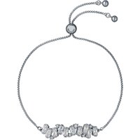 Ted Baker Silver Clarrie Crystal Cluster Adjustable Slide Bracelet - Silver