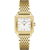CLUSE Gold Gracieuse Petite Square White Watch - Gold