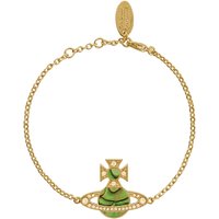 Vivienne Westwood Gold Rina Peridot Green Mother of Pearl Orb Bracelet - Gold