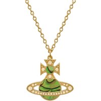 Vivienne Westwood Gold Rina Peridot Green Mother of Pearl Orb Necklace