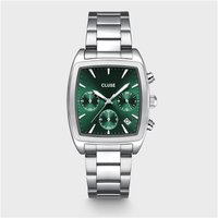 CLUSE Silver Quartaut Chronograph Green Watch - Silver