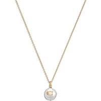Coach Gold C Pearl Disc Necklace