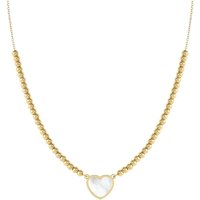 Nomination Emosfere Gold Mother of Pearl Heart Beaded Stainless Steel Necklace
