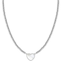 Nomination Emosfere Mother of Pearl Heart Rich Beaded Stainless Steel Necklace