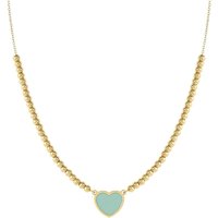 Nomination Emosfere Gold Green Heart Beaded Stainless Steel Necklace