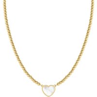 Nomination Emosfere Gold Mother of Pearl Heart Rich Beaded Stainless Steel Necklace