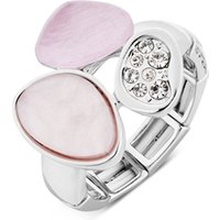 August Woods Silver Misty Rose Crystal Adjustable Ring - Silver