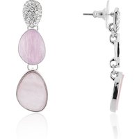 August Woods Silver Misty Rose Crystal Drop Earrings - Silver