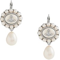 Vivienne Westwood Silver Amaya Halo Pearl Drop Earrings - Silver