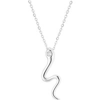 Argento Silver Crystal Snake Necklace - Silver
