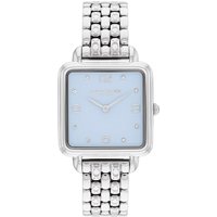 Coach Silver Cass Blue Square Dial Watch - Silver