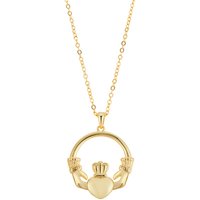 Argento Gold Puffy Claddagh Necklace - Gold
