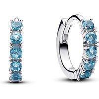 Pandora Silver Blue Crystal Huggie Earrings