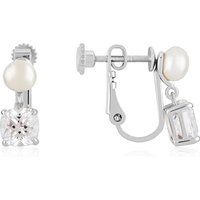 Argento Silver Pearl Clip On Earrings - Silver