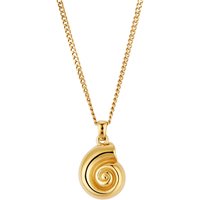 Over and Over Gold 14k Stainless Steel Spiral Shell Necklace - Gold