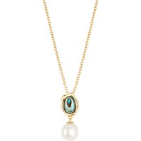 Argento 18k Gold Plated Molten Abalone Drop Pearl Necklace - Gold