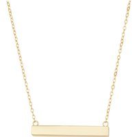 Argento Gold 14k Plated Solid Bar Engraving Necklace - Gold