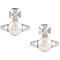 Vivienne Westwood Silver Balbina Cream Pearl Stud Earrings - Silver