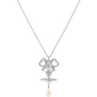 Vivienne Westwood Silver Rigoberta Pearl Bow Orb Necklace