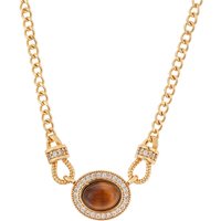 August Woods Gold CZ Tigers Eye Necklace - 40cm