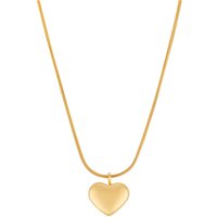Over and Over Gold Puffed Heart Necklace