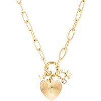 Over and Over Gold 14k Stainless Steel Heart Charm Necklace - Gold