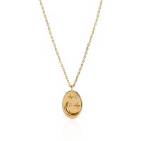 Seek + Find How Brightly You Shine Gold Oval Necklace