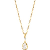 Argento Gold Pear Halo Bezel Necklace - 40cm