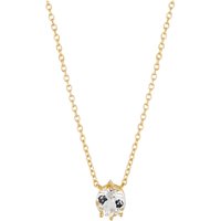 Argento Gold White Topaz Solitaire Necklace - Gold