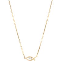 Argento Gold Ichthys Faith Fish Necklace - 40cm
