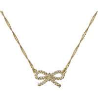 Ted Baker Gold Ribah Crystal Ribbon Bow Necklace
