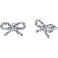 Ted Baker Silver Ribecca Crystal Ribbon Bow Studs - Silver