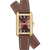 CLUSE Gold Belisenna Mocha Double Leather Watch - Gold