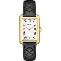 CLUSE Gold Belisenna White Black Leather Watch - Gold