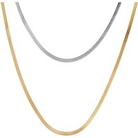 Over and Over 14k Gold Plated Two Tone Layer Necklace - Gold