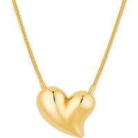 Over and Over Gold Curve Heart Necklace - Gold