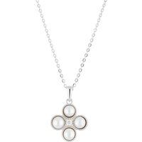Argento Silver Pearl Clover Studded Necklace - Silver
